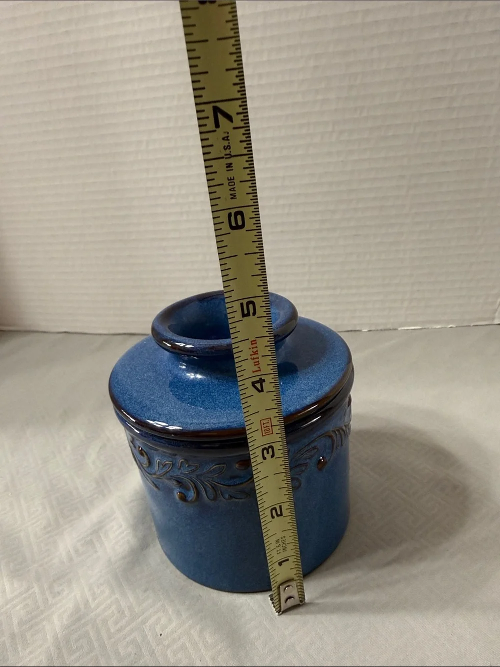 L Tremain The Original Butter Keeper Antique Collection in Denim Blue Glaze